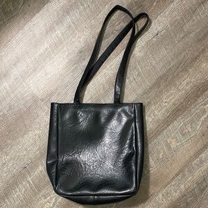 Black Pleather Tote Bag